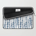 Shibori Minimalist Rain - Indigo Blue Tie Dye Scandi Style Laptop Sleeve Gallery Image 2