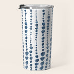 Shibori Minimalist Rain - Indigo Blue Tie Dye Scandi Style Travel Mug Gallery Image 3