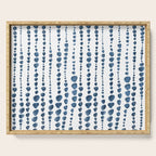 Shibori Minimalist Rain - Indigo Blue Tie Dye Scandi Style Serving Tray Gallery Image 1