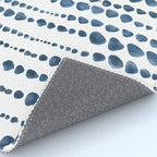 Shibori Minimalist Rain - Indigo Blue Tie Dye Scandi Style Rug Gallery Image 4