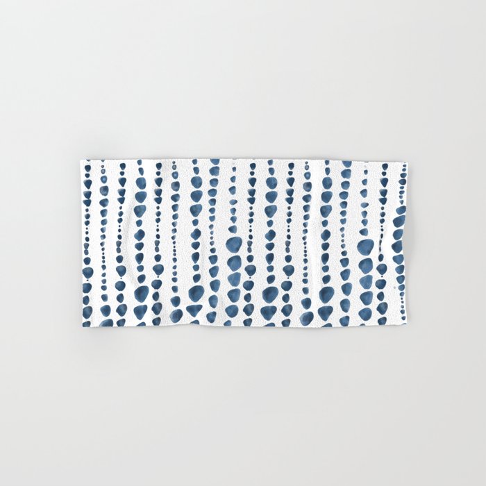 Shibori Minimalist Rain - Indigo Blue Tie Dye Scandi Style Bath Towel Gallery Image 1