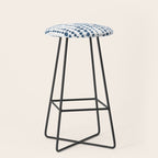 Shibori Minimalist Rain - Indigo Blue Tie Dye Scandi Style Stool Gallery Image 1