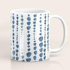 Shibori Minimalist Rain - Indigo Blue Tie Dye Scandi Style Coffee Mug Gallery Image 1