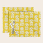 Mid Century Modern Pineapple Pattern Yellow Placemat Gallery Image 1
