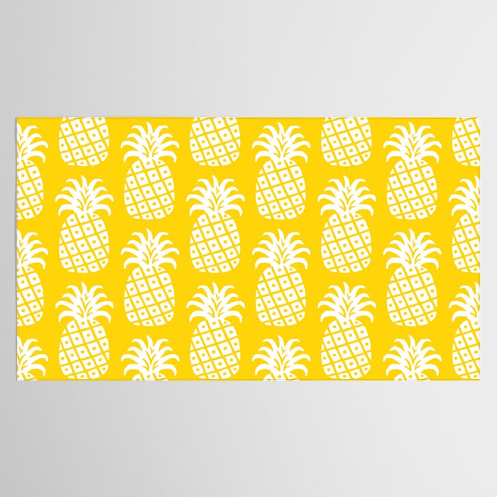 Mid Century Modern Pineapple Pattern Yellow Tablecloth Gallery Image 2