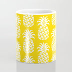 Mid Century Modern Pineapple Pattern Yellow Coffee Mug Gallery Image 4