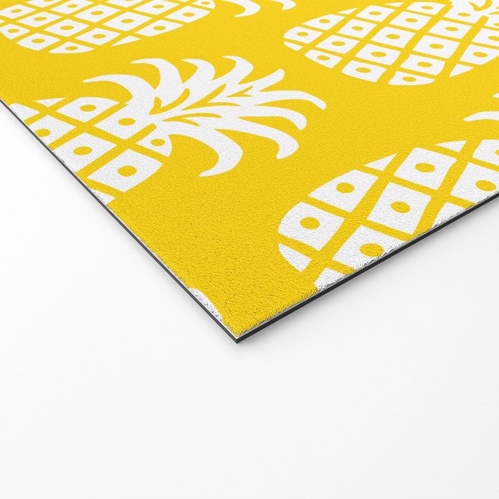 Mid Century Modern Pineapple Pattern Yellow Welcome Mat Gallery Image 2