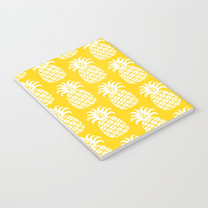 Mid Century Modern Pineapple Pattern Yellow Notebook Gallery Image 3