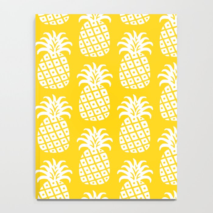 Mid Century Modern Pineapple Pattern Yellow Notebook Gallery Image 4