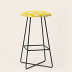 Mid Century Modern Pineapple Pattern Yellow Stool Gallery Image 1