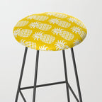 Mid Century Modern Pineapple Pattern Yellow Stool Gallery Image 2