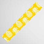 Mid Century Modern Pineapple Pattern Yellow Table Runner Gallery Image 3