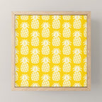 Mid Century Modern Pineapple Pattern Yellow Mini Art Print Gallery Image 1