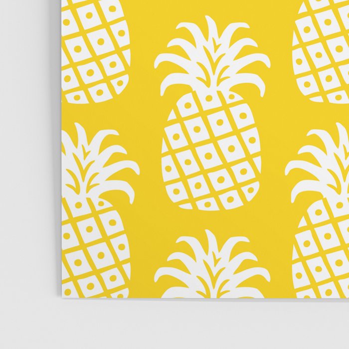 Mid Century Modern Pineapple Pattern Yellow Poster Gallery Image 3