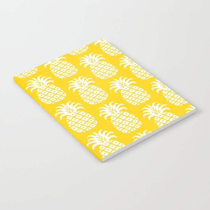 Mid Century Modern Pineapple Pattern Yellow Notebook Gallery Image 1
