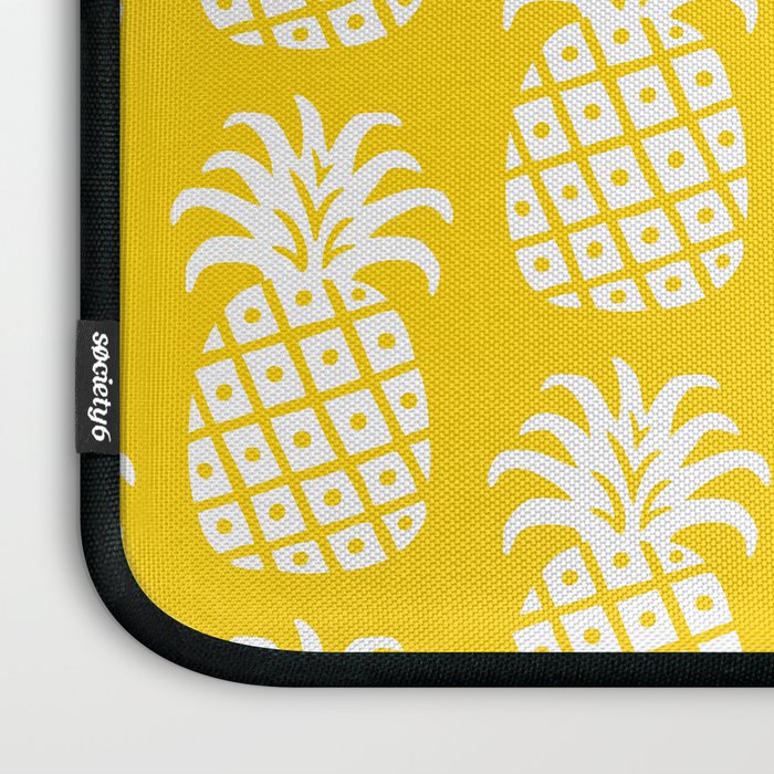 Mid Century Modern Pineapple Pattern Yellow Laptop Sleeve Gallery Image 3