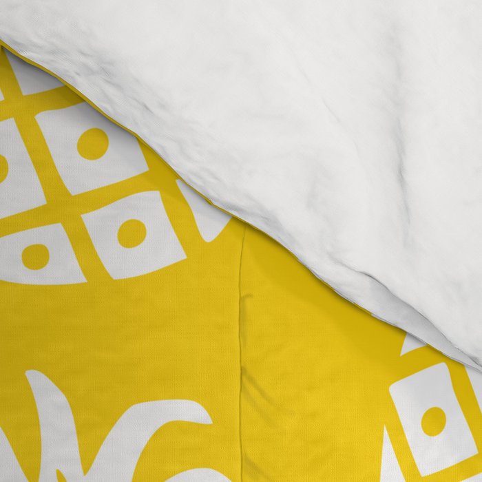 Mid Century Modern Pineapple Pattern Yellow Comforter Gallery Image 4