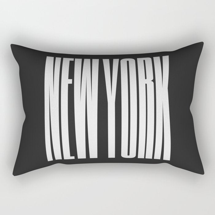 New York: B&W Typography Edition Rectangular Pillow Gallery Image 1