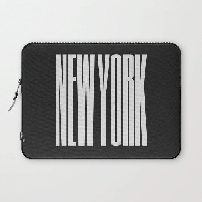 New York: B&W Typography Edition Laptop Sleeve Gallery Image 1