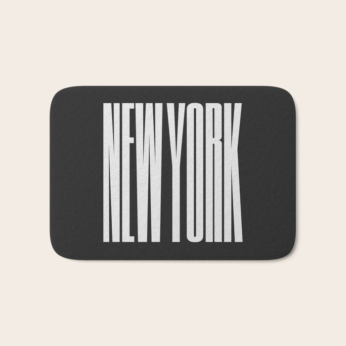 New York: B&W Typography Edition Bath Mat Gallery Image 1