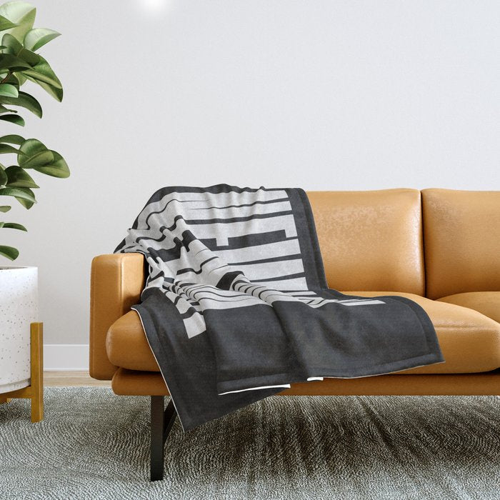 New York: B&W Typography Edition Throw Blanket Gallery Image 1