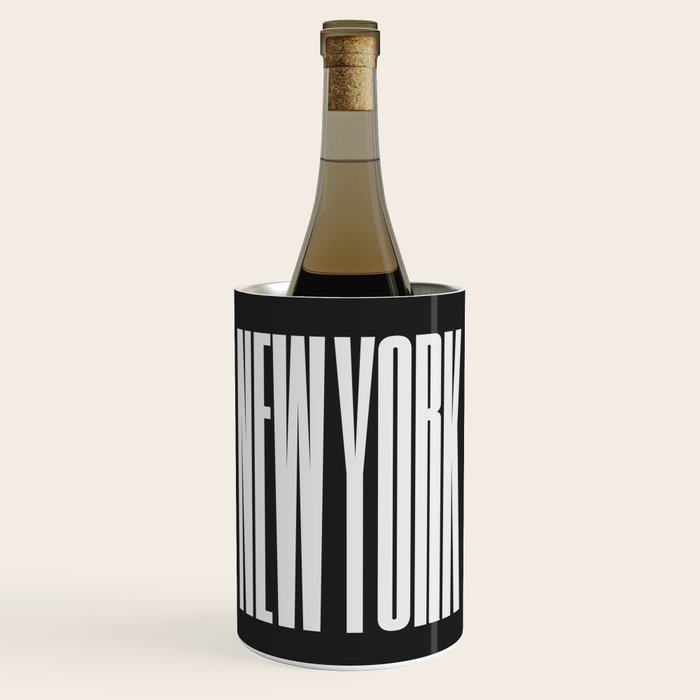 New York: B&W Typography Edition Wine Chiller Gallery Image 1