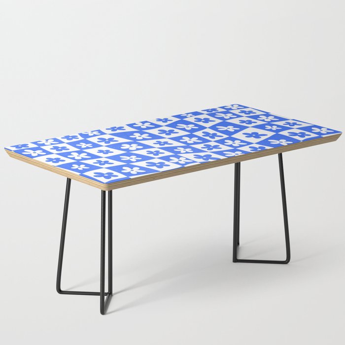 Retro Blue Daisy Checkerboard  Coffee Table Gallery Image 1