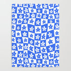 Retro Blue Daisy Checkerboard  Poster Gallery Image 4