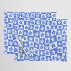 Retro Blue Daisy Checkerboard  Placemat Gallery Image 1