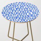 Retro Blue Daisy Checkerboard  Side Table Gallery Image 2