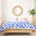 Retro Blue Daisy Checkerboard  Duvet Cover Gallery Image 3
