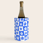 Retro Blue Daisy Checkerboard  Wine Chiller Gallery Image 2