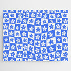 Retro Blue Daisy Checkerboard  Jigsaw Puzzle Gallery Image 1