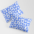 Retro Blue Daisy Checkerboard  Pillow Sham Gallery Image 3