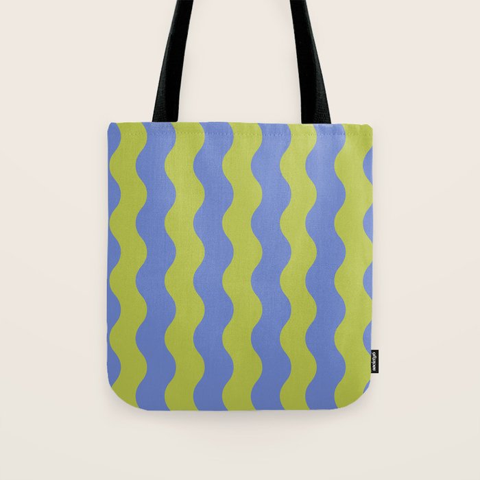 Striped Waves Retro Surf Tote Bag Gallery Image 1