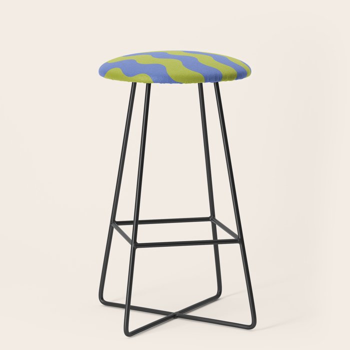 Striped Waves Retro Surf Stool Gallery Image 1