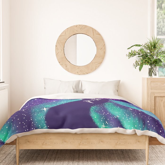 Star eater in northern lights Duvet Cover Gallery Image 3