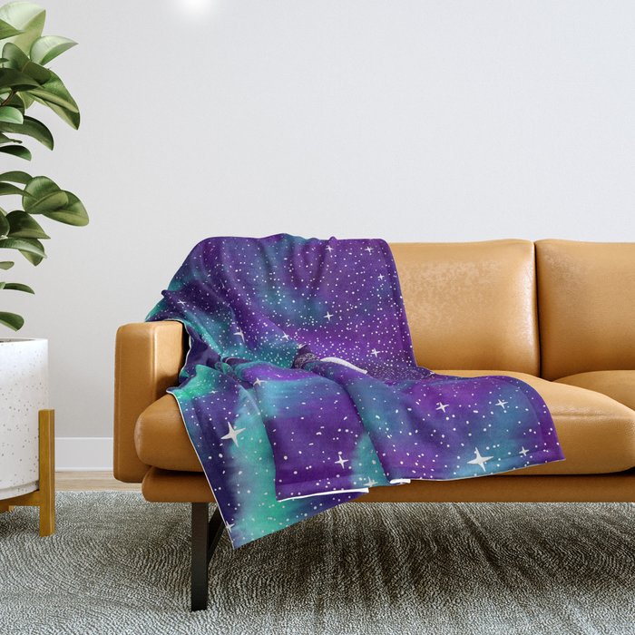 Star eater in northern lights Throw Blanket Gallery Image 1
