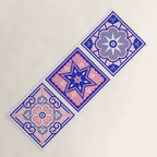 Talavera Mexican Tile - Pink & Periwinkle Palette Yoga Mat Gallery Image 1