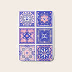 Talavera Mexican Tile - Pink & Periwinkle Palette Bath Mat Gallery Image 1