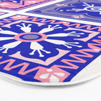 Talavera Mexican Tile - Pink & Periwinkle Palette Bath Mat Gallery Image 3
