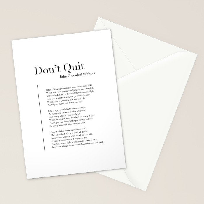 Donât Quit by John Greenleaf Whittier Stationery Card Gallery Image 2