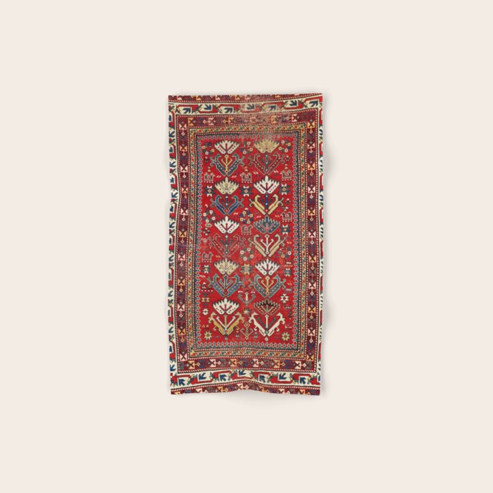 Genje Central Caucasus Rug Print Bath Towel Gallery Image 1
