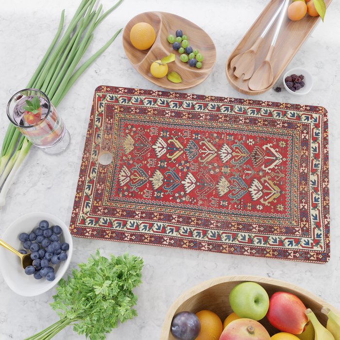 Genje Central Caucasus Rug Print Cutting Board Gallery Image 2