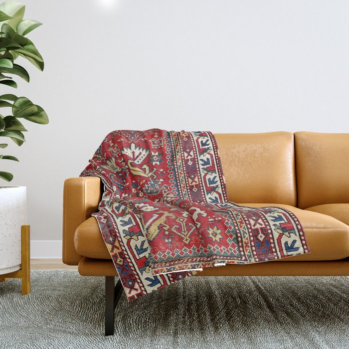 Genje Central Caucasus Rug Print Throw Blanket Gallery Image 1
