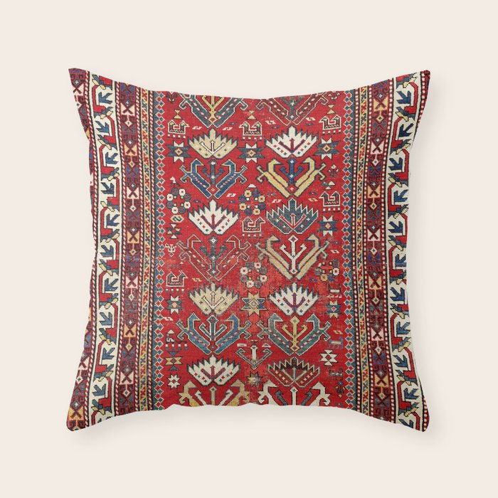 Genje Central Caucasus Rug Print Throw Pillow Gallery Image 6