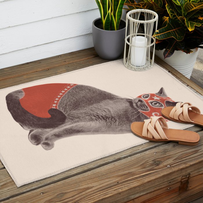 Cat Wrestler Outdoor Rug Gallery Image 2