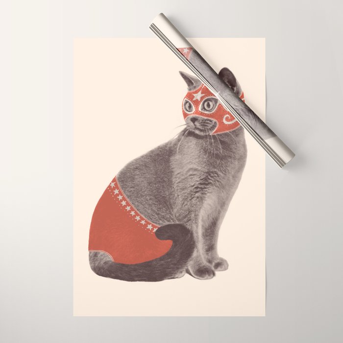 Cat Wrestler Wrapping Paper Gallery Image 1