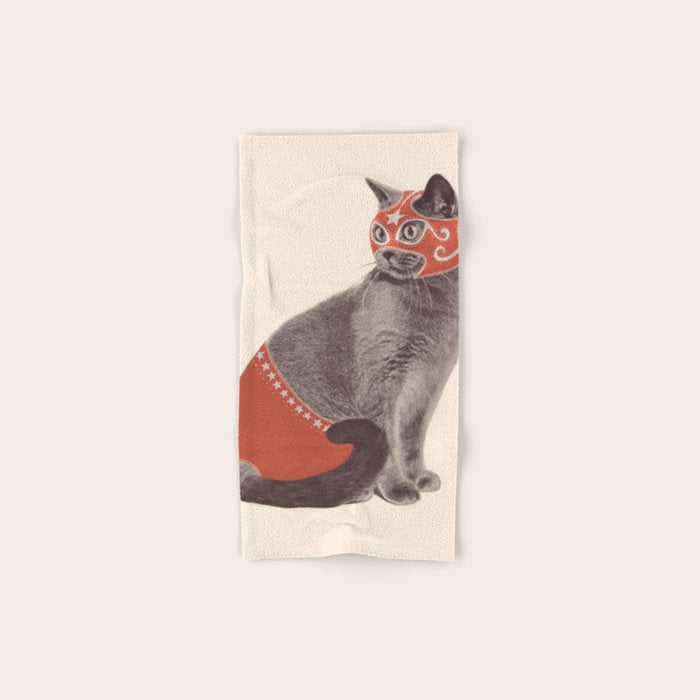 Cat Wrestler Bath Towel Gallery Image 1