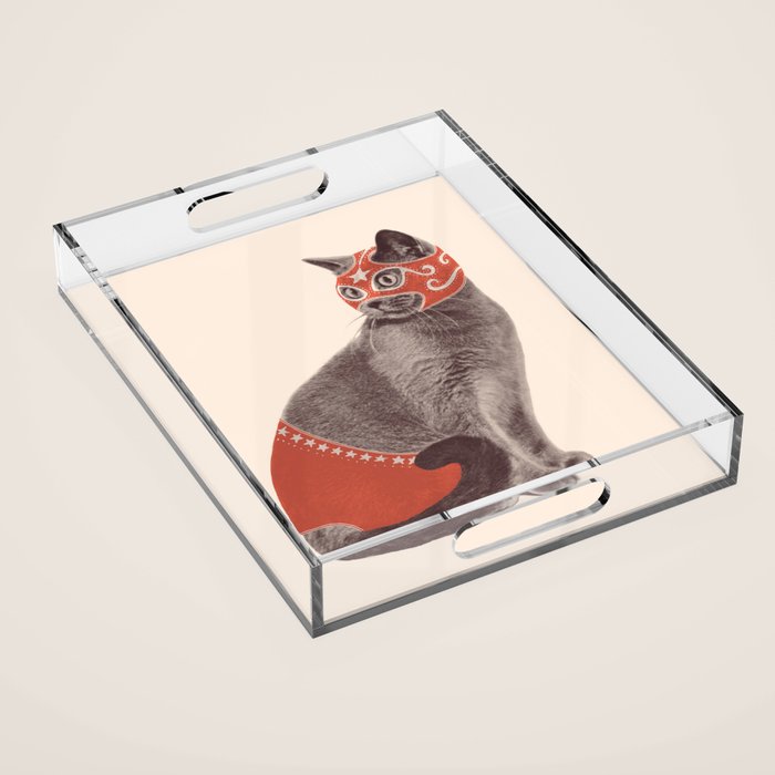 Cat Wrestler Acrylic Tray Gallery Image 1
